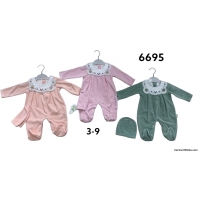 Kombinezony niemowlęce  6695  Roz  3-9  Mix kolor   